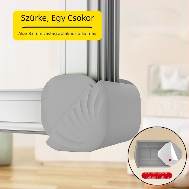 Ablak sarkvédő, ütközés elleni, kopásálló, szilikon anyag, automatikus visszaállítás