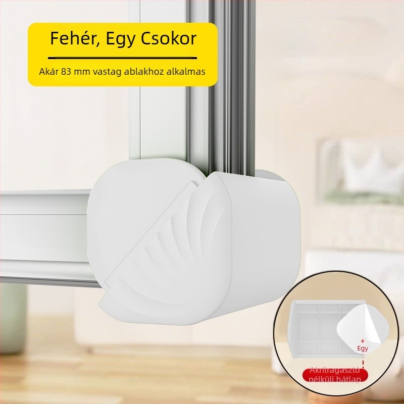 Ablak sarkvédő, ütközés elleni, kopásálló, szilikon anyag, automatikus visszaállítás