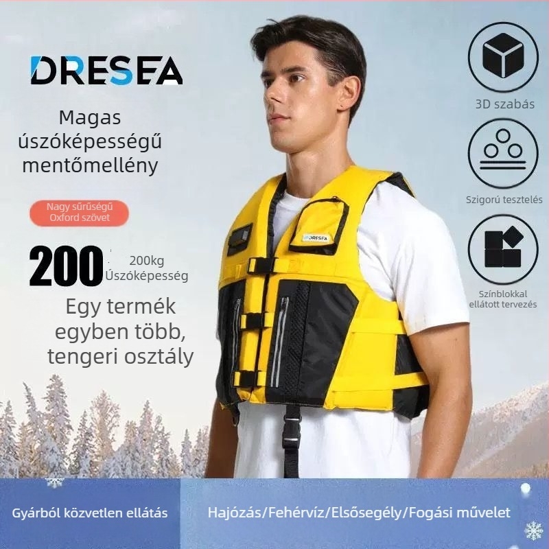 Felnőtt kültéri többfunkciós mentőmellény horgászathoz és csónakázáshoz