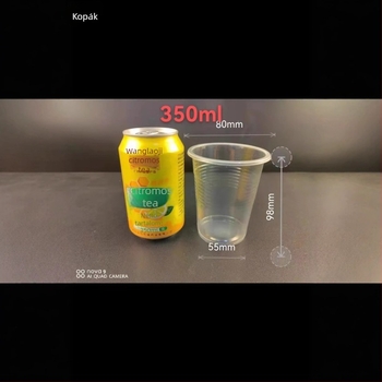 Egyszer használatos műanyag poharak, átlátszó, köralakú, logónyomással, testre szabható, 800 darabos csomag