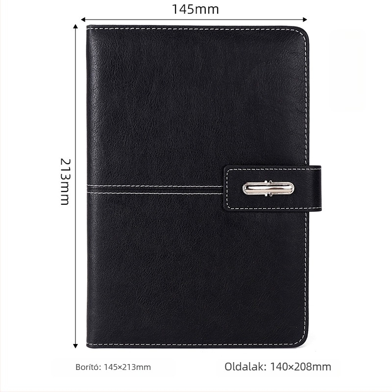 Bőrborítású notesz, vezeték nélküli kötés, Dowling papír 80 g, 100–200 oldal