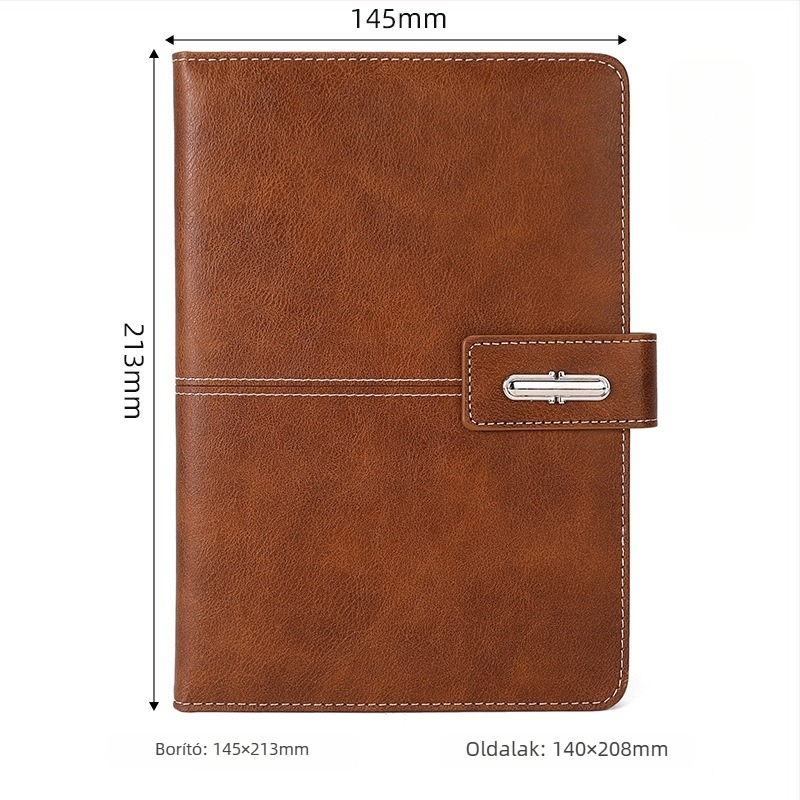 Bőrborítású notesz, vezeték nélküli kötés, Dowling papír 80 g, 100–200 oldal