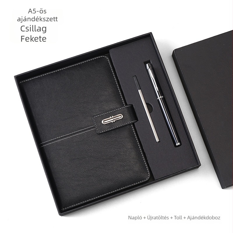 Bőrborítású notesz, vezeték nélküli kötés, Dowling papír 80 g, 100–200 oldal