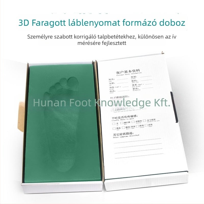 Lábnyom-nyomtató doboz a lábforma gyűjtésére és formázására, 3D korrigáló talpbetétekkel, szivacs anyag, modell Zf155, téglalap alakú