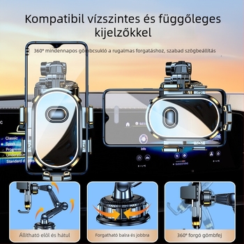 Autótelefon-tartó – univerzális, vákuumcsésze rögzítés, illeszkedik szélvédőhöz és műszerfalhoz, tápellátás nélkül