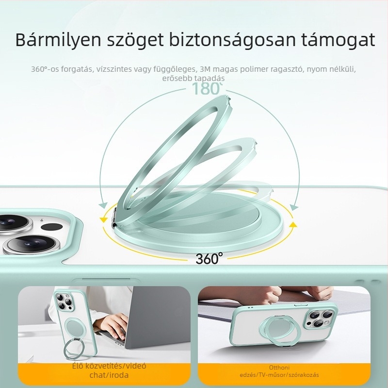 Asztali tartó alumínium ötvözetből, forgatható, mágneses vonzás és állítható