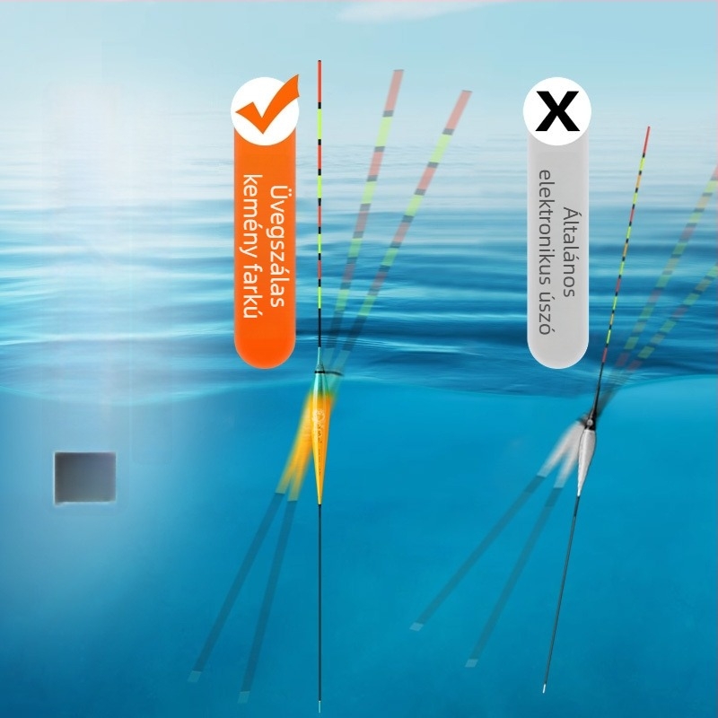 Vertical Drift horgászúszó – világító, merev vég, vastag test, Nano anyag, nappal és éjszaka használható