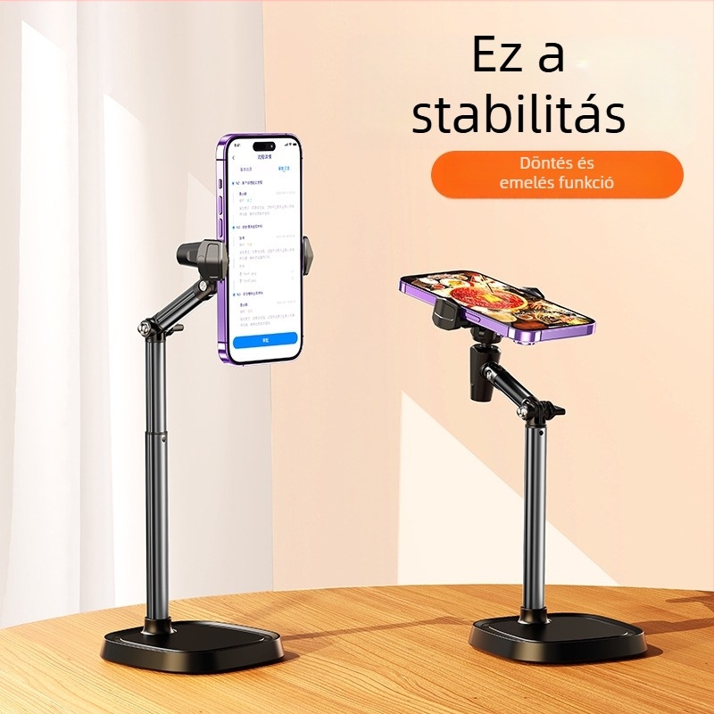 Boneruy T10 asztali telefon-tartó – teleszkópos, felülről történő felvétel, élő adás kompatibilis, műanyag, univerzális