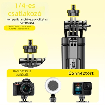 Kinyúló selfie bot tripod Bluetooth rezgéscsillapítóval, földre álló telefon-tartó, logó testreszabás, távvezérlővel