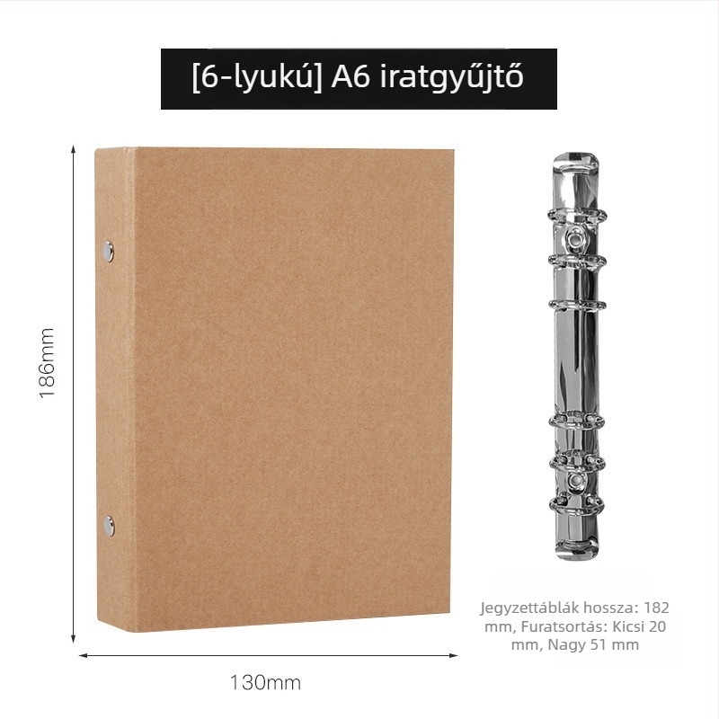 Hang Mei jegyzetfüzet kraft papír borítóval, kötés laza, erdőpapírból készült szöveg, 30 oldal