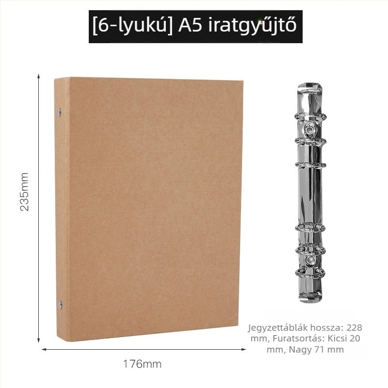 Hang Mei jegyzetfüzet kraft papír borítóval, kötés laza, erdőpapírból készült szöveg, 30 oldal