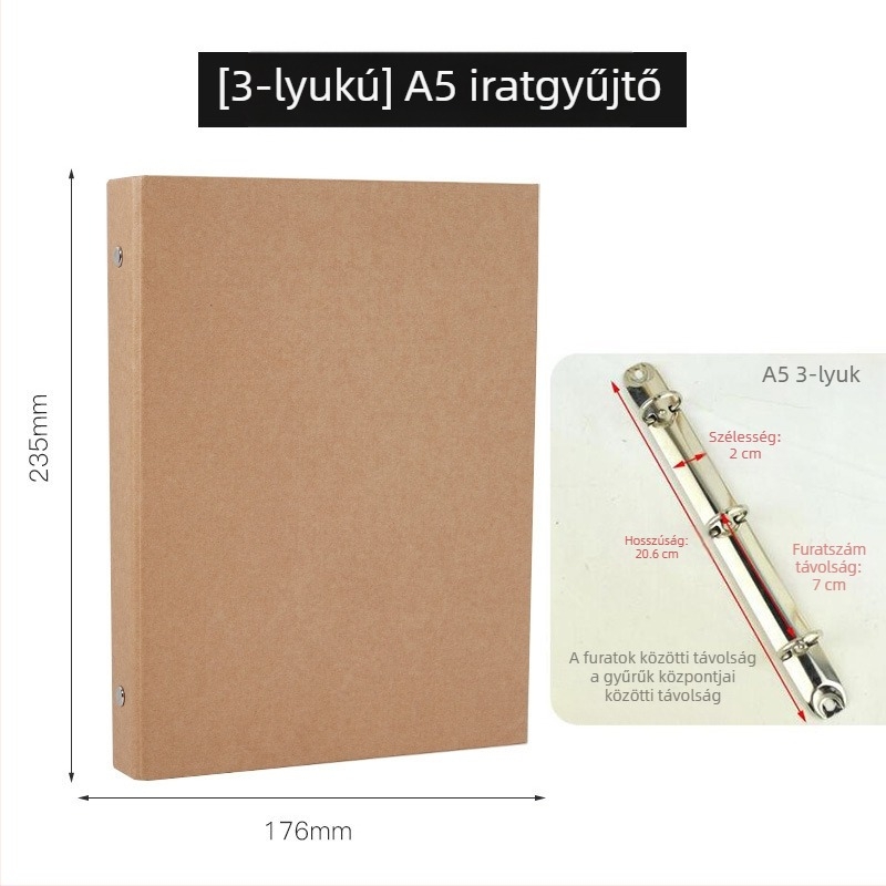 Hang Mei jegyzetfüzet kraft papír borítóval, kötés laza, erdőpapírból készült szöveg, 30 oldal