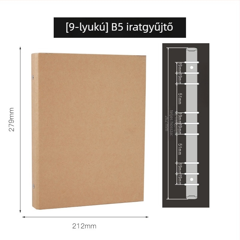 Hang Mei jegyzetfüzet kraft papír borítóval, kötés laza, erdőpapírból készült szöveg, 30 oldal