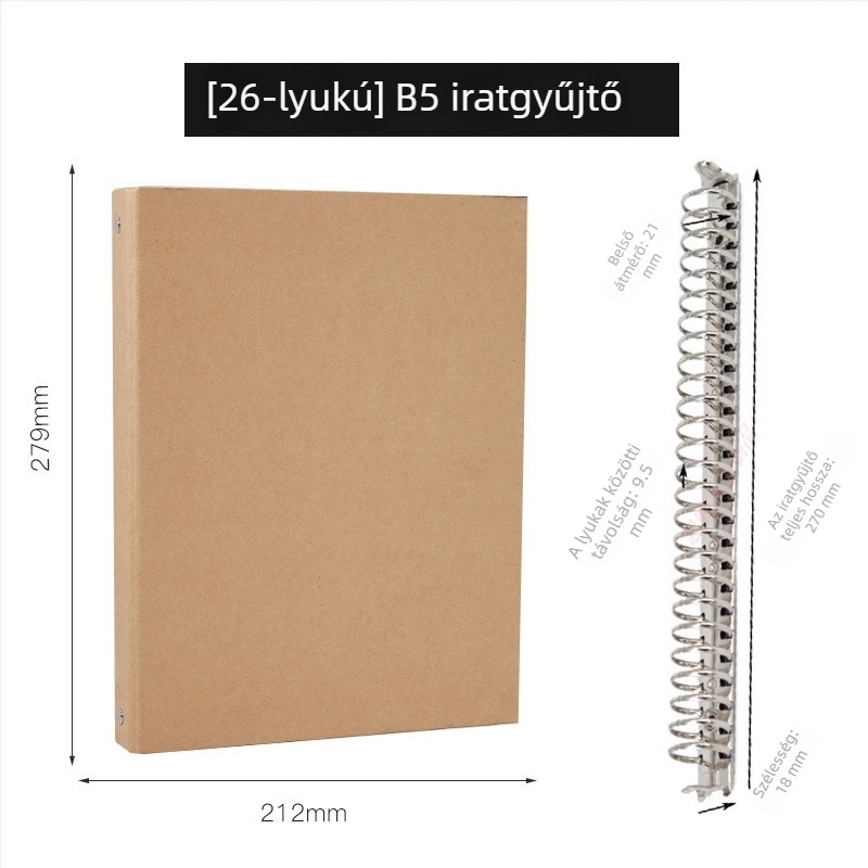 Hang Mei jegyzetfüzet kraft papír borítóval, kötés laza, erdőpapírból készült szöveg, 30 oldal