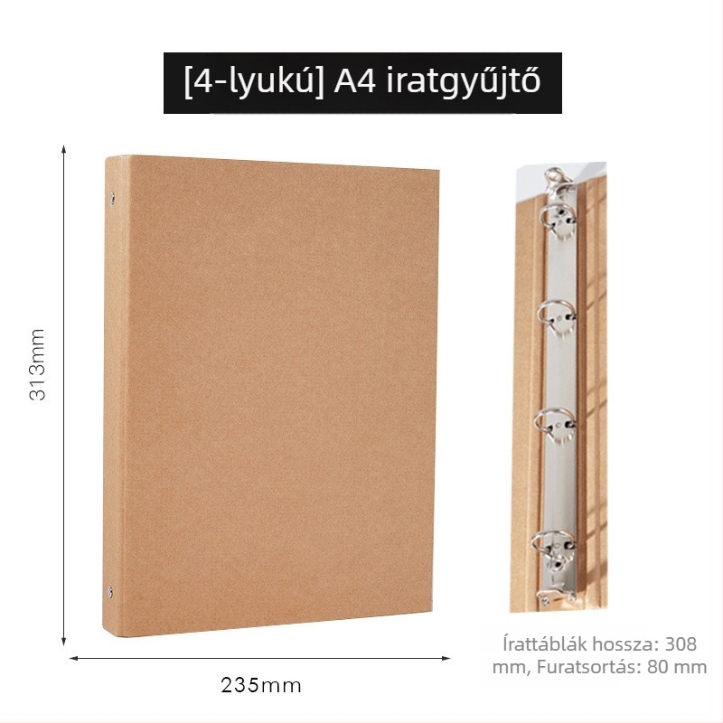 Hang Mei jegyzetfüzet kraft papír borítóval, kötés laza, erdőpapírból készült szöveg, 30 oldal