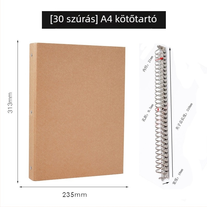 Hang Mei jegyzetfüzet kraft papír borítóval, kötés laza, erdőpapírból készült szöveg, 30 oldal