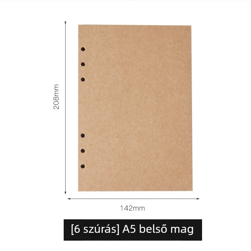 Hang Mei jegyzetfüzet kraft papír borítóval, kötés laza, erdőpapírból készült szöveg, 30 oldal