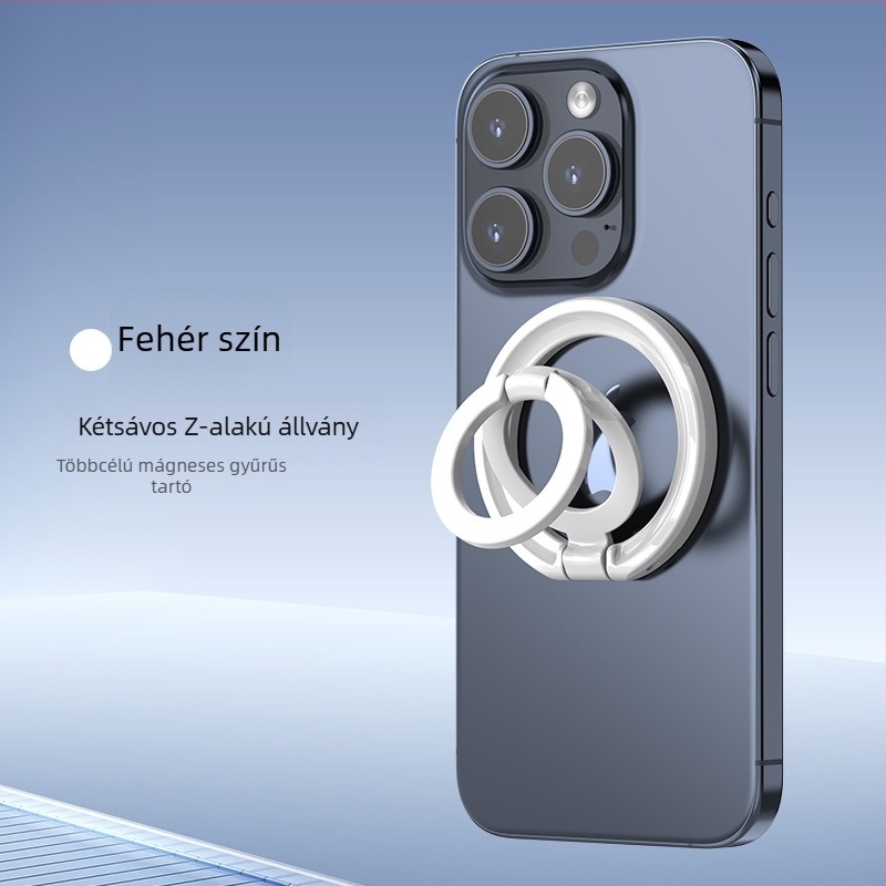 Mágneses telefon tartó gyűrűvel – univerzális asztali tartó ötvözetből, összecsukható, ultra-vékony, többfunkciós