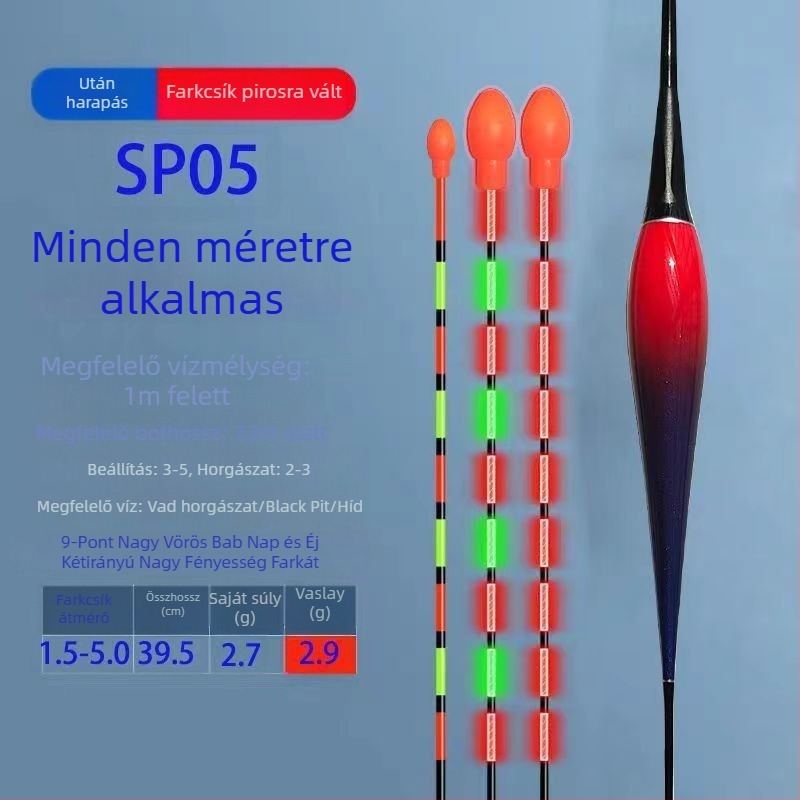 Függőleges sodrású horgász úszó nano anyagból, világító, Yueyang–Hunan eredet