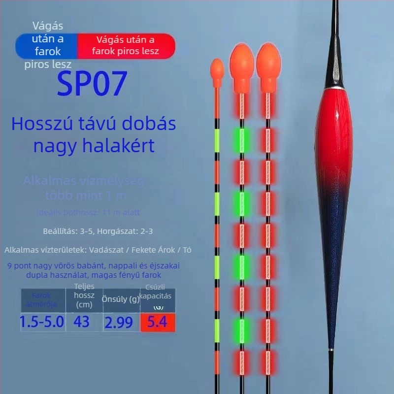 Függőleges sodrású horgász úszó nano anyagból, világító, Yueyang–Hunan eredet
