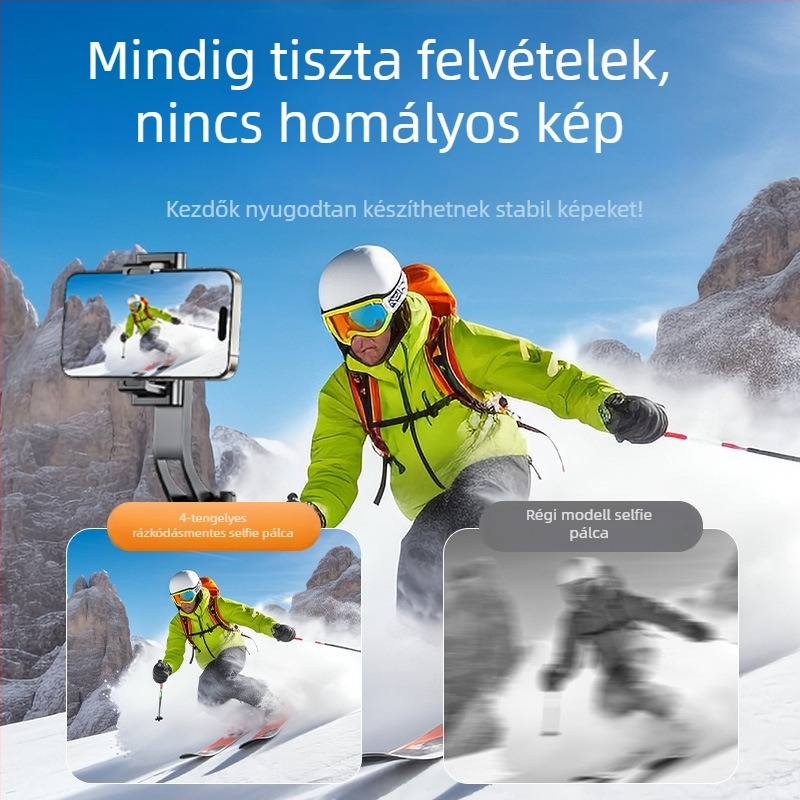 Hordozható mini Bluetooth Selfie bot padlóra álló Tripod-tal – alumínium test, távirányító, képstabilizáció és világítás