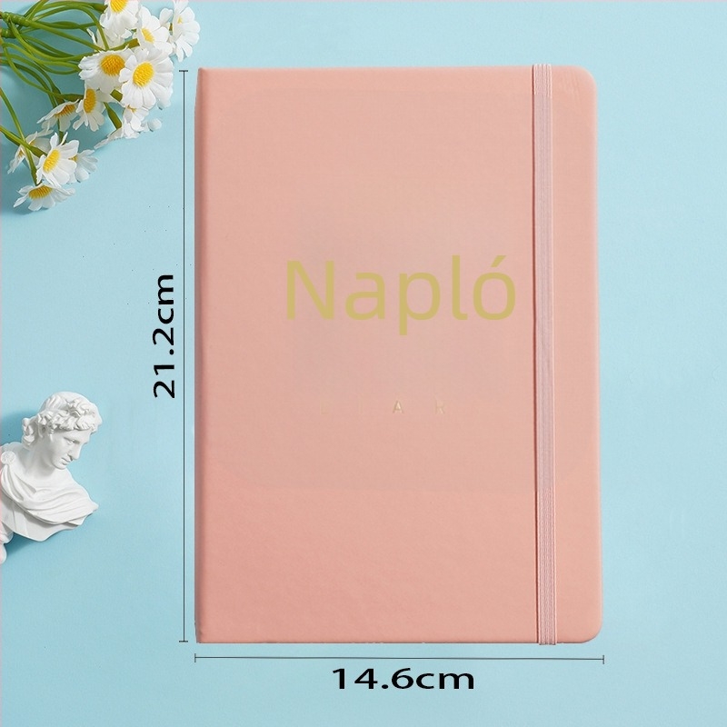 Shiben napló műbőr borítóval, kötés lock-thread glue binding, Dowling papír, 80 gsm, 300–400 oldal