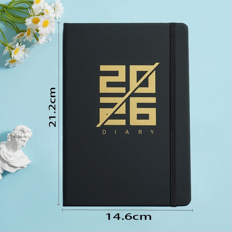 Shiben napló műbőr borítóval, kötés lock-thread glue binding, Dowling papír, 80 gsm, 300–400 oldal