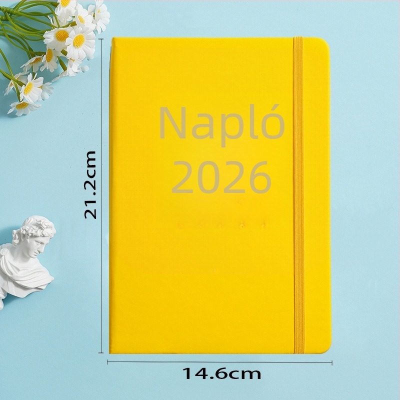 Shiben napló műbőr borítóval, kötés lock-thread glue binding, Dowling papír, 80 gsm, 300–400 oldal