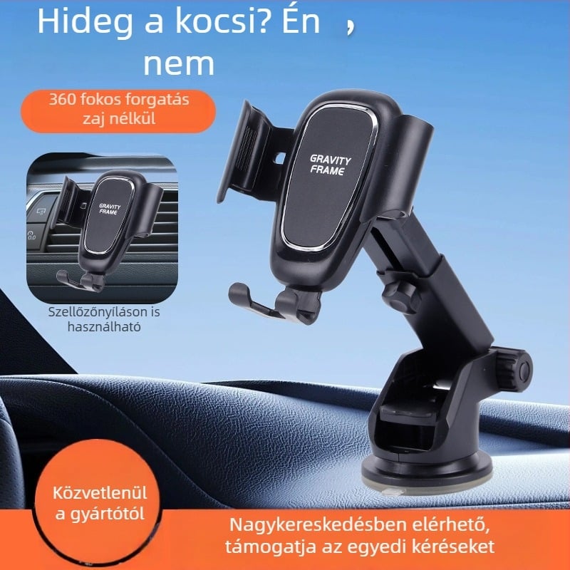 Univerzális autós telefontartó vákuumos rögzítővel – a műszerfalra, szélvédőre vagy ventilációs nyílásra