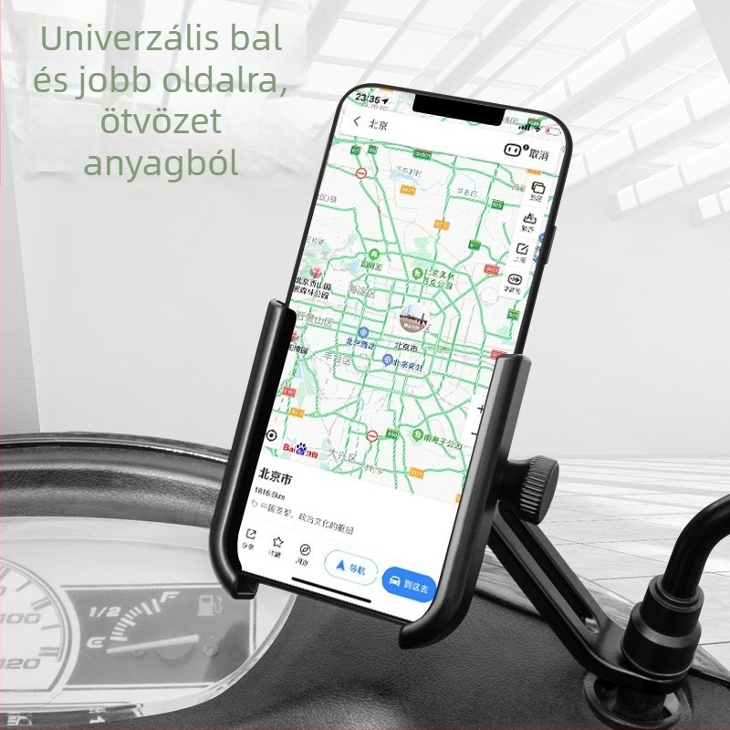 Alumínium ötvözetű kerékpáros telefon-tartó – rezgéscsillapító tartó kerékpárhoz, motorkerékpárhoz és elektromos járműhöz