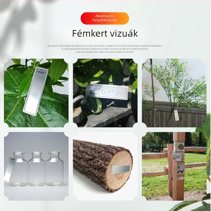 Alumínium növénycímke – vízálló kerti címke növényekhez, farmokra és botanikus kertek számára. Márka: Dongguan Hongding