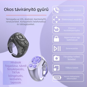 Többfunkciós Bluetooth-selfie készülék videózár és gyűrűs távirányítóval, vezeték nélküli