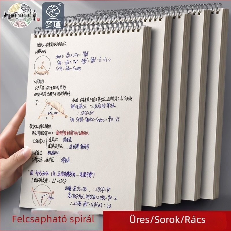 Mengjin spirálkötésű négyzetrácsos jegyzetfüzet, 78 oldal, 70 g/m² papír, PP borító.