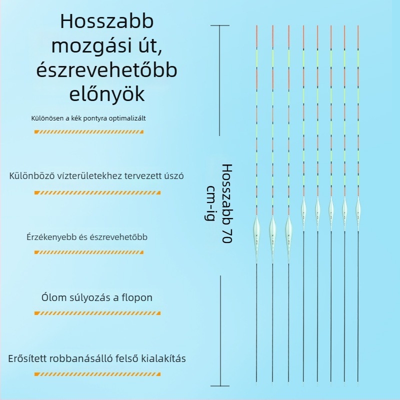 Good Fishing fekete kárászra szánt úszó, nagy érzékenységű, rövid úszó a felületi és fenekező horgászathoz