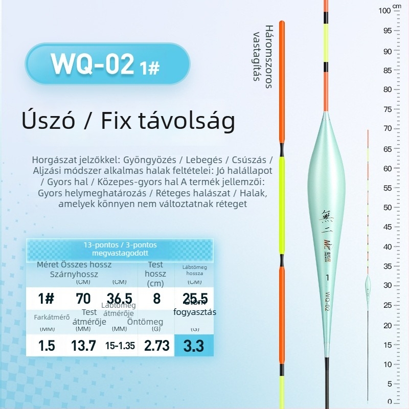 Good Fishing fekete kárászra szánt úszó, nagy érzékenységű, rövid úszó a felületi és fenekező horgászathoz