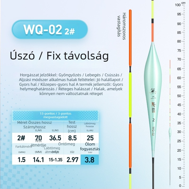 Good Fishing fekete kárászra szánt úszó, nagy érzékenységű, rövid úszó a felületi és fenekező horgászathoz