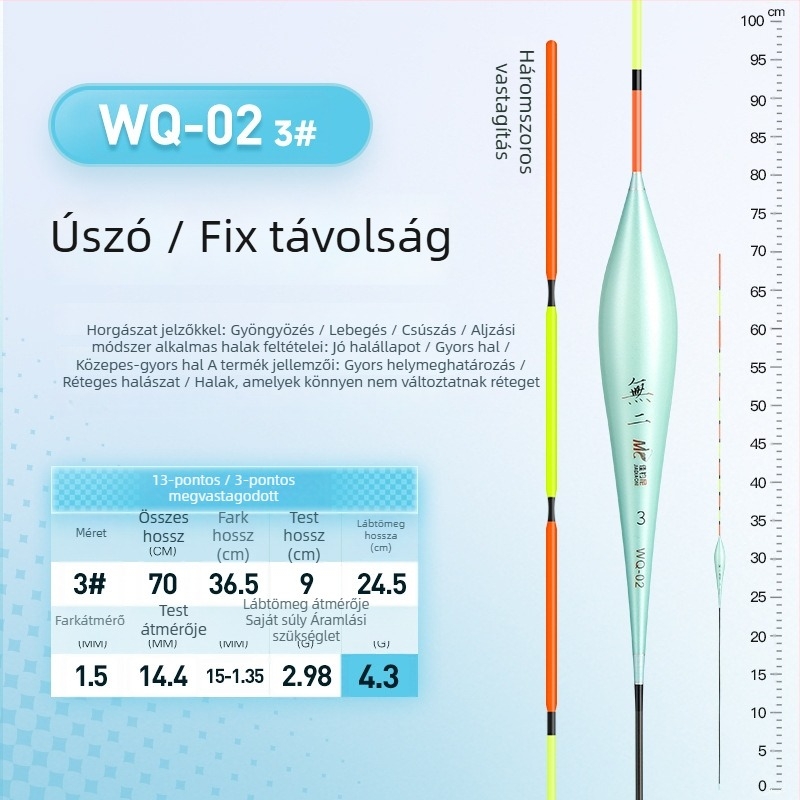 Good Fishing fekete kárászra szánt úszó, nagy érzékenységű, rövid úszó a felületi és fenekező horgászathoz