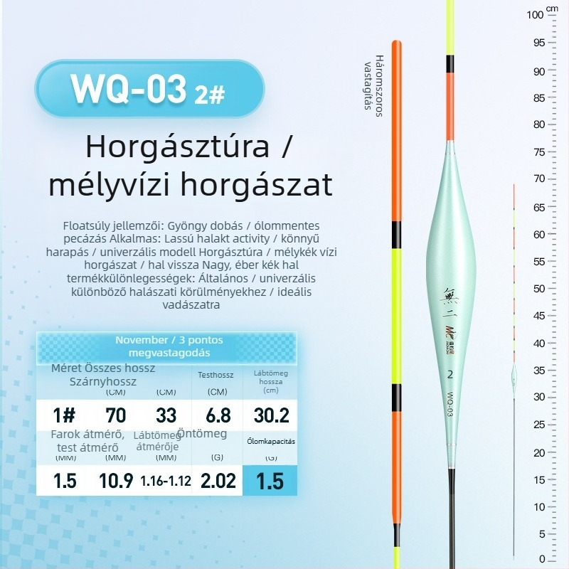 Good Fishing fekete kárászra szánt úszó, nagy érzékenységű, rövid úszó a felületi és fenekező horgászathoz