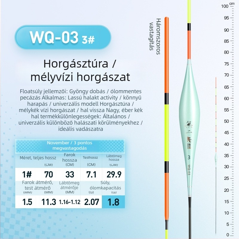 Good Fishing fekete kárászra szánt úszó, nagy érzékenységű, rövid úszó a felületi és fenekező horgászathoz