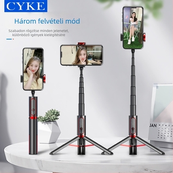 Selfie bot Bluetooth távirányítóval, alumínium ötvözet test, hordozható asztali tripod, privát címkével testreszabható