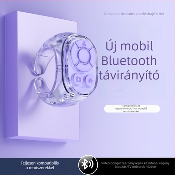 Bluetooth gyűrűs távirányító selfieshez és rövid videókhoz – fényképező és oldalfordító kiegészítő