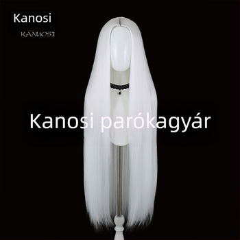 Kano cosplay paróka - fekete, hosszú, egyenes haj, 100 cm, középső rész