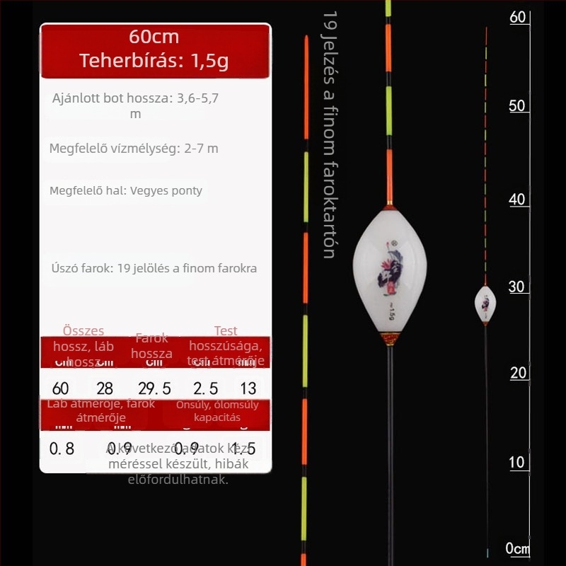 Vertikális sodródó úszó – Yueyang threesome, kompozit anyag, vékony farok