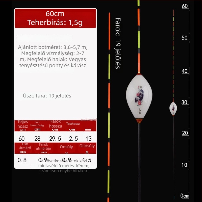 Vertikális sodródó úszó – Yueyang threesome, kompozit anyag, vékony farok