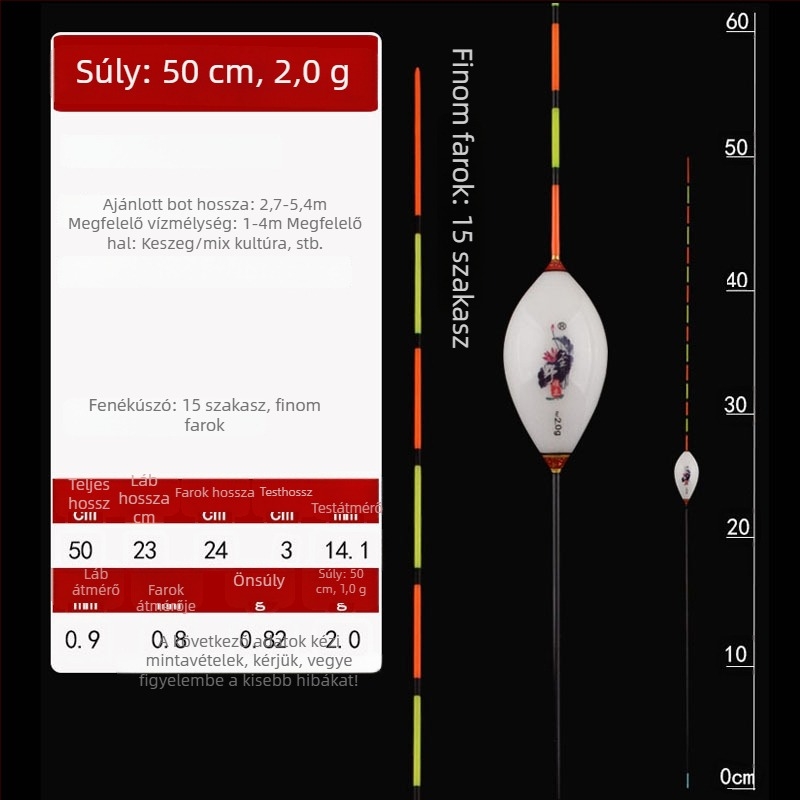 Vertikális sodródó úszó – Yueyang threesome, kompozit anyag, vékony farok