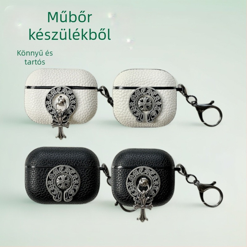 Kézzel készült műbőr AirPods tok, univerzális kompatibilitás, félhéjas kialakítás, Apple AirPods-hoz