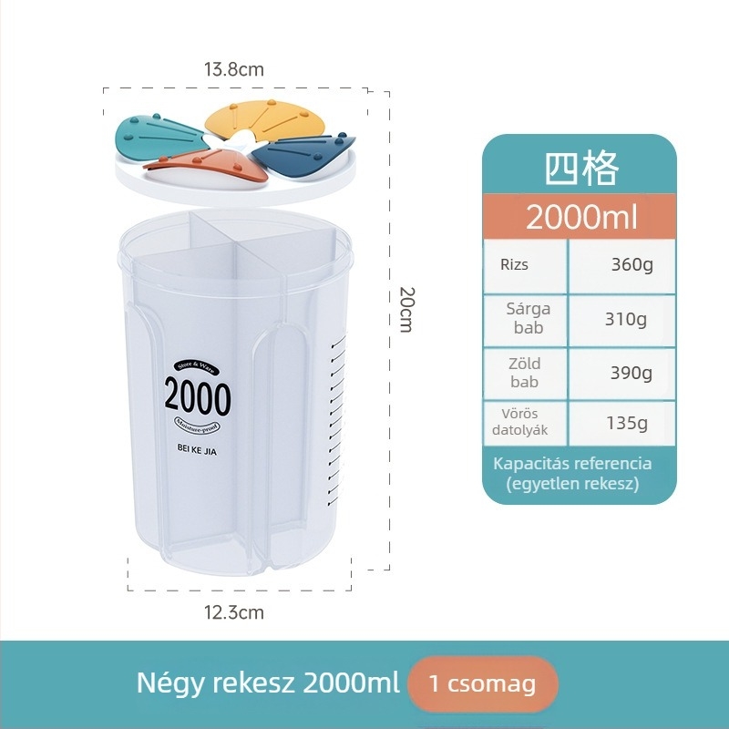 Műanyag zárt gabonatároló – rendhagyó forma, testreszabható (Anyag: Műanyag; Forma: Rendhagyó; Testreszabható: Igen)