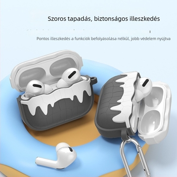 AirPods Pro 2 és AirPods 3 tok - folyékony szilikon, puha tok, teljes lefedettség, univerzális, injekciós öntés
