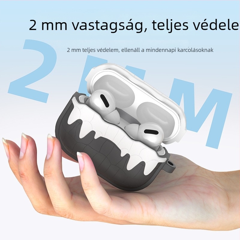 AirPods Pro 2 és AirPods 3 tok - folyékony szilikon, puha tok, teljes lefedettség, univerzális, injekciós öntés