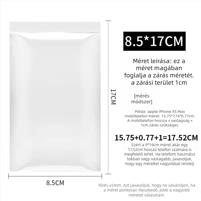 Egyszer használatos orvosi védő telefon-táska orvosok és ápolók számára, átlátszó önzáró LDPE tasak, érintőképernyő-kompatibilis, zárási hossz 1,5–2 cm
